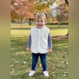 Carter's White faux Fur Vest